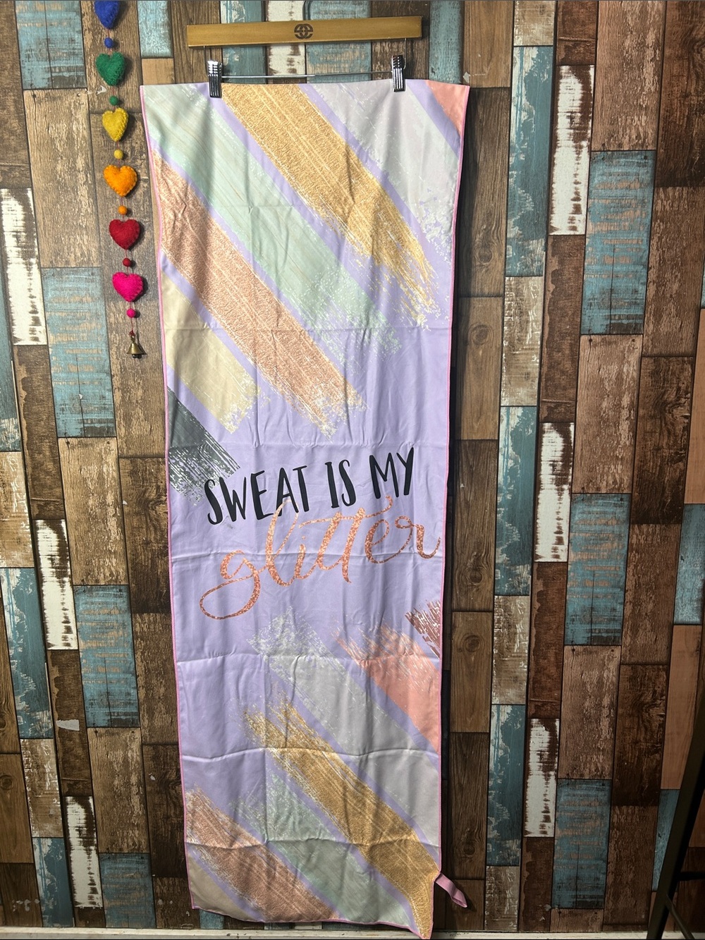 Lavender 'Sweat Is My Glitter' Motivational quick dry workout towel